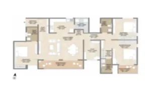 Mahindra Sadahalli 3 BHK Apartment floor plan by Mahindra Lifespaces located at Sadahalli, Devanahalli, Bangalore Karnataka