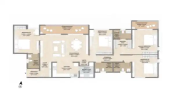 Mahindra Sadahalli 4 BHK Apartment floor plan by Mahindra Lifespaces located at Sadahalli, Devanahalli, Bangalore Karnataka
